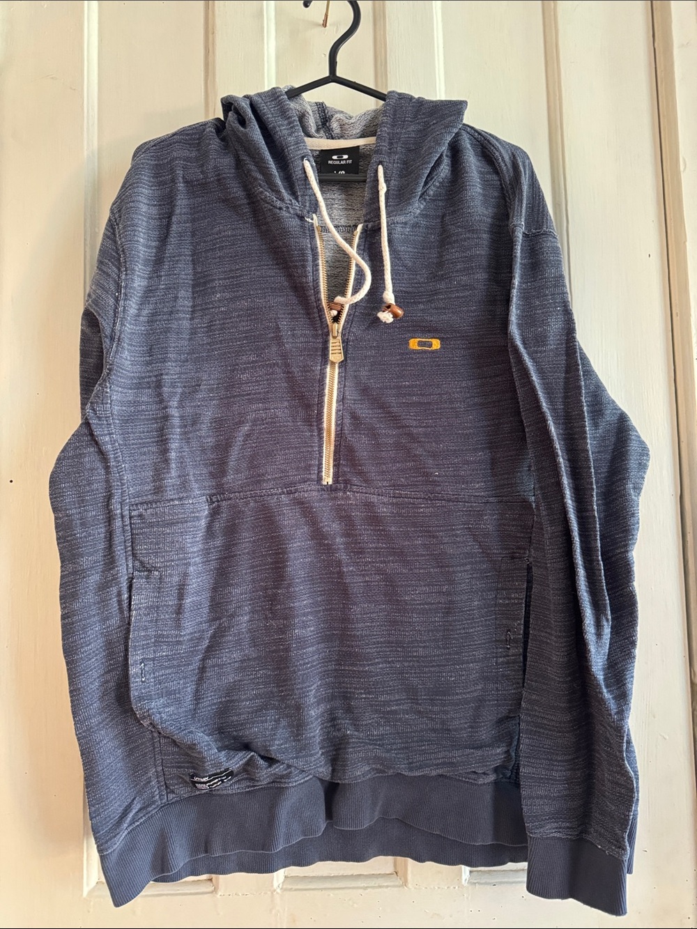 Oakley Heather Navy Half-Zip Pullover Hoodie with Drawstring